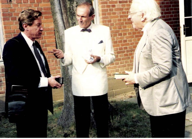 Leonard Hansen & Richard King with birthday presentation to Wolfgang Wagner 1989